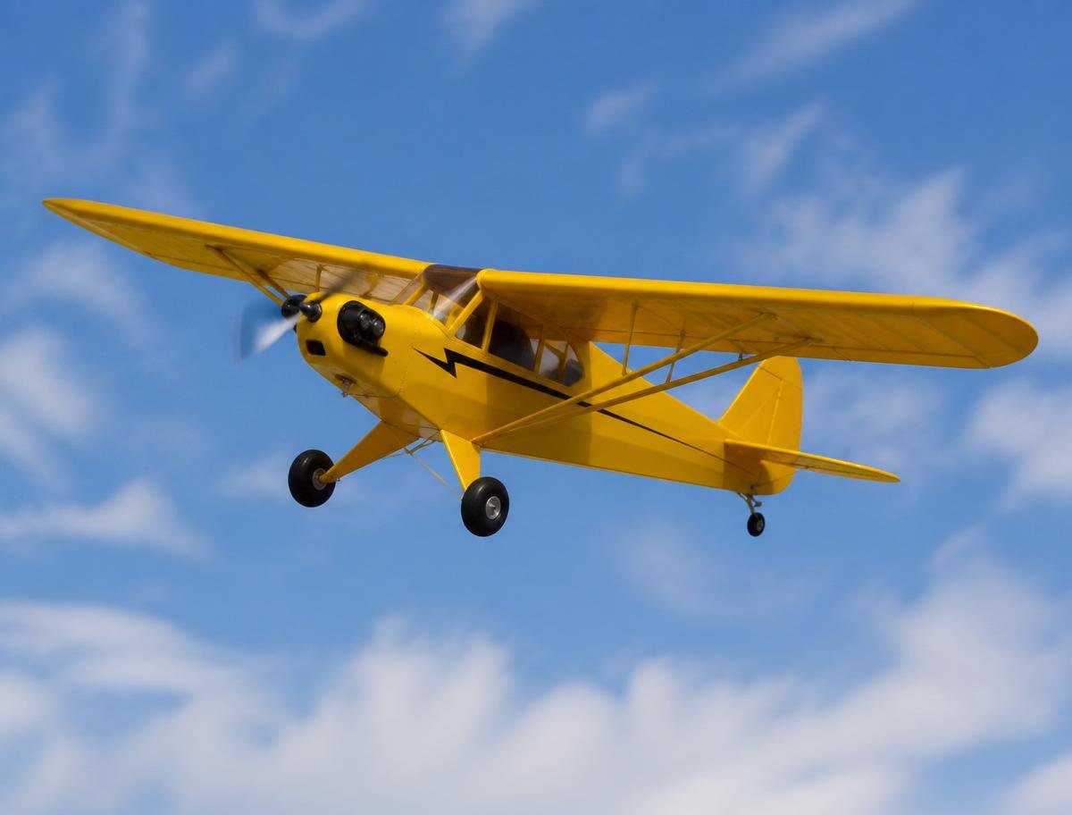 Aeromodelo colorido em voo